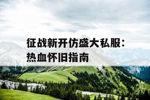 征战新开仿盛大私服：热血怀旧指南