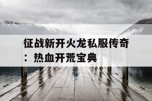 征战新开火龙私服传奇：热血开荒宝典