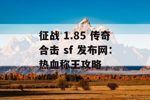 征战 1.85 传奇合击 sf 发布网：热血称王攻略