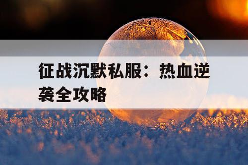 征战沉默私服：热血逆袭全攻略