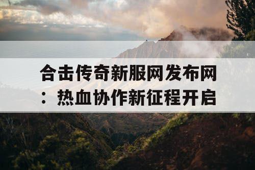 合击传奇新服网发布网：热血协作新征程开启