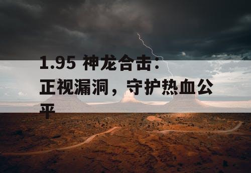 1.95 神龙合击：正视漏洞，守护热血公平