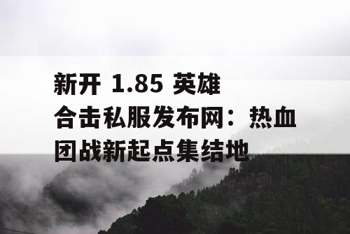 新开 1.85 英雄合击私服发布网：热血团战新起点集结地