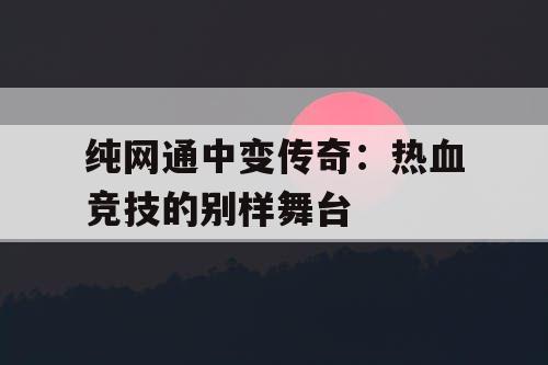 纯网通中变传奇：热血竞技的别样舞台