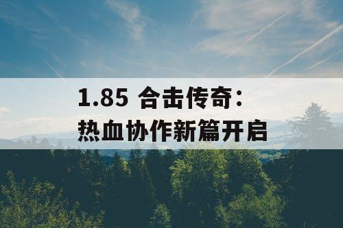 1.85 合击传奇：热血协作新篇开启