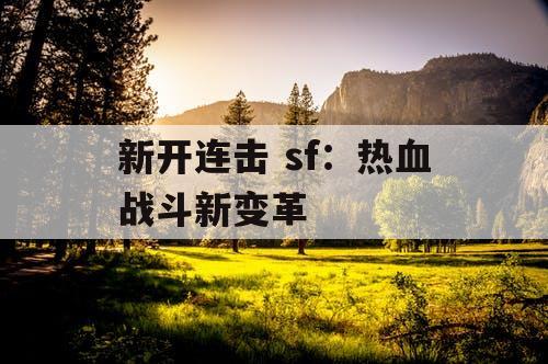 新开连击 sf：热血战斗新变革