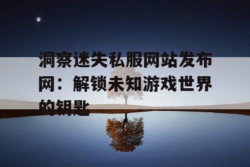 洞察迷失私服网站发布网：解锁未知游戏世界的钥匙