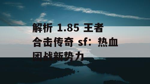 解析 1.85 王者合击传奇 sf：热血团战新势力
