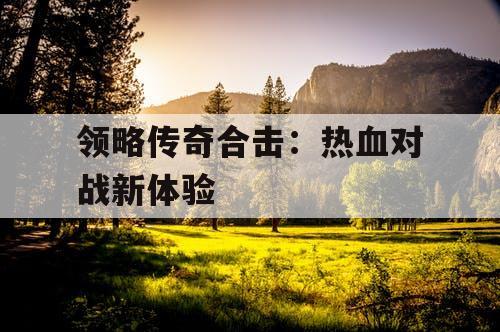 领略传奇合击：热血对战新体验