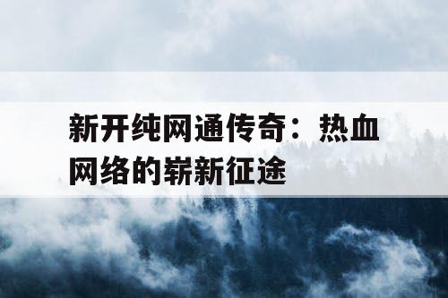 新开纯网通传奇：热血网络的崭新征途