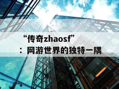 “传奇zhaosf”：网游世界的独特一隅
