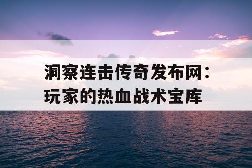洞察连击传奇发布网：玩家的热血战术宝库