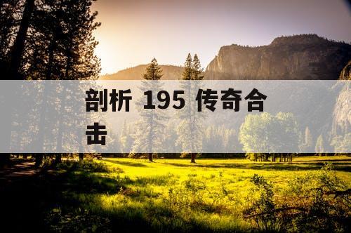 剖析 195 传奇合击