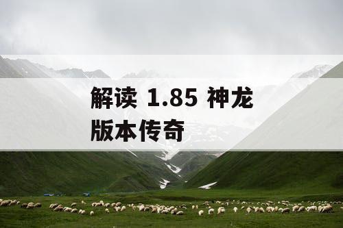 解读 1.85 神龙版本传奇
