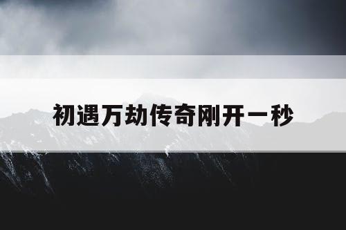 初遇万劫传奇刚开一秒