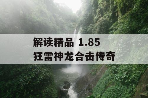 解读精品 1.85 狂雷神龙合击传奇