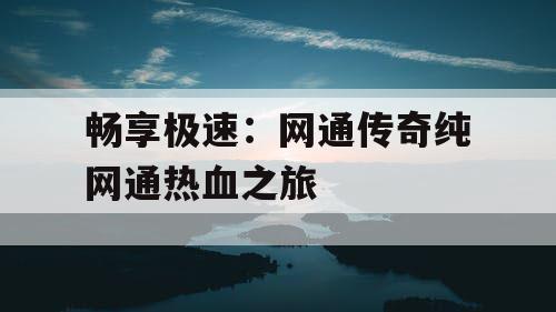 畅享极速：网通传奇纯网通热血之旅