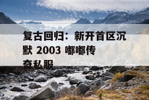 复古回归：新开首区沉默 2003 嘟嘟传奇私服