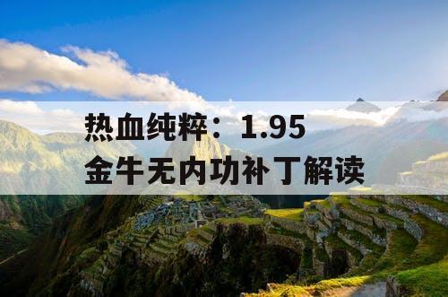 热血纯粹：1.95 金牛无内功补丁解读