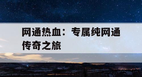 网通热血：专属纯网通传奇之旅