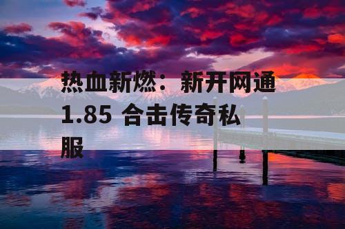 热血新燃：新开网通 1.85 合击传奇私服
