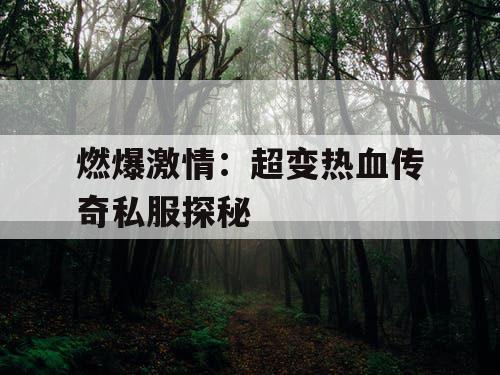 燃爆激情：超变热血传奇私服探秘