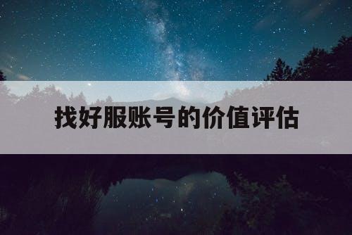 找好服账号的价值评估