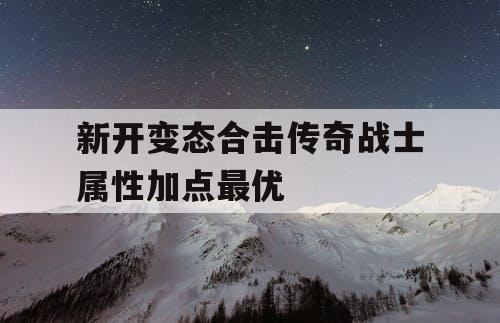 新开变态合击传奇战士属性加点最优