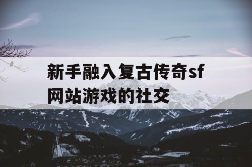 新手融入复古传奇sf网站游戏的社交