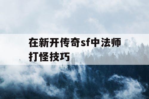 在新开传奇sf中法师打怪技巧