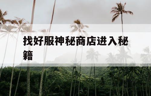 找好服神秘商店进入秘籍