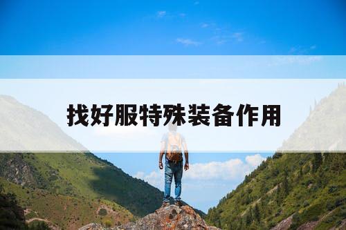 找好服特殊装备作用