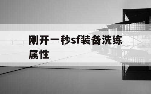 刚开一秒sf装备洗练属性